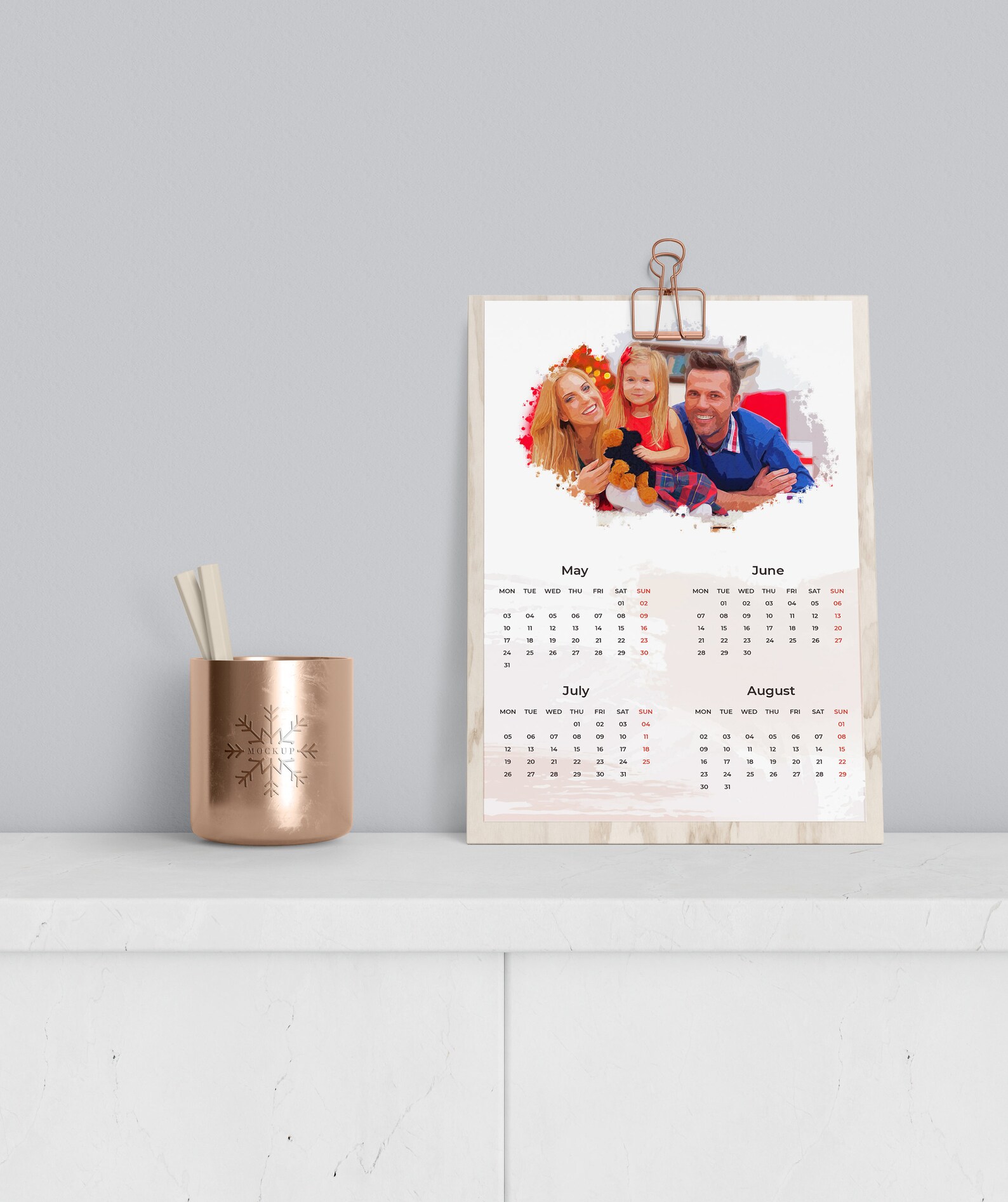 Watercolor 2021 Calendar Handpainted With Mini Landscapes