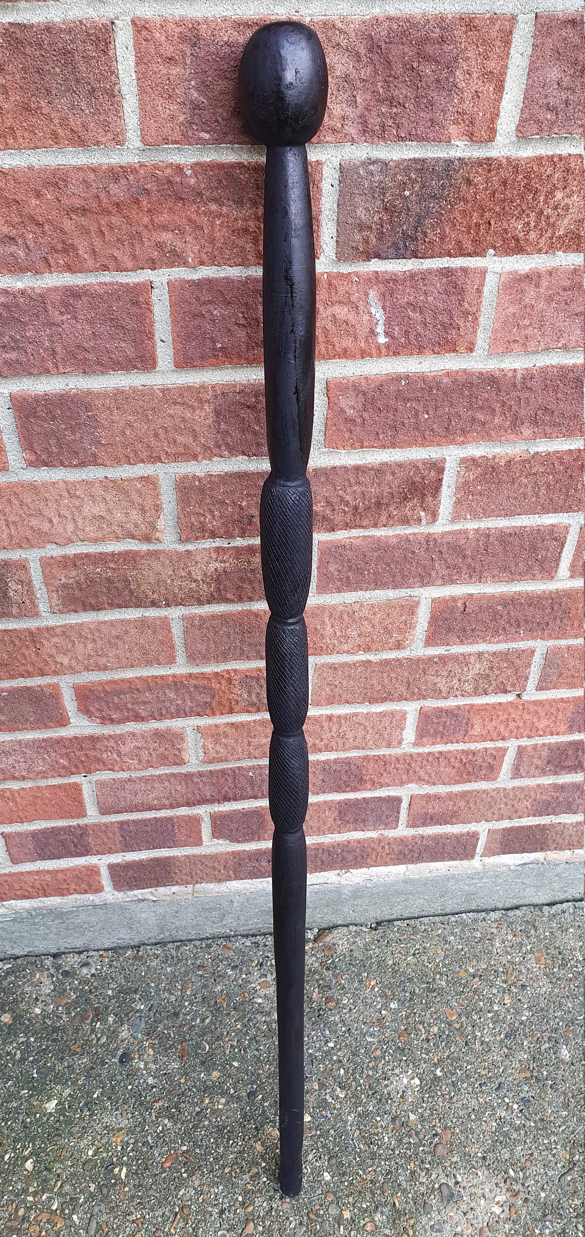 African Walking Stick Cane Ebony Wood Etsy