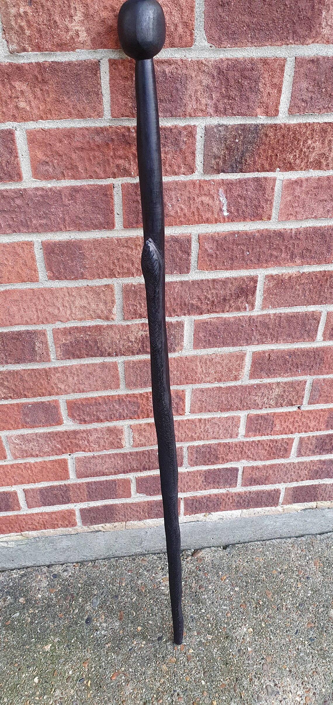 African Walking Stick Cane Ebony Wood Etsy