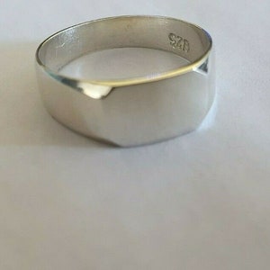 Echter 925 Sterling Silber Herren Jungen Quadrat Siegelring