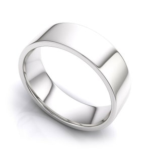 925 Sterling Silver Womens Mens 6mm Flat Wedding Band Ring