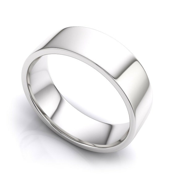 925 Sterling Silver Womens Mens 6mm Flat Wedding Band Ring - Etsy UK