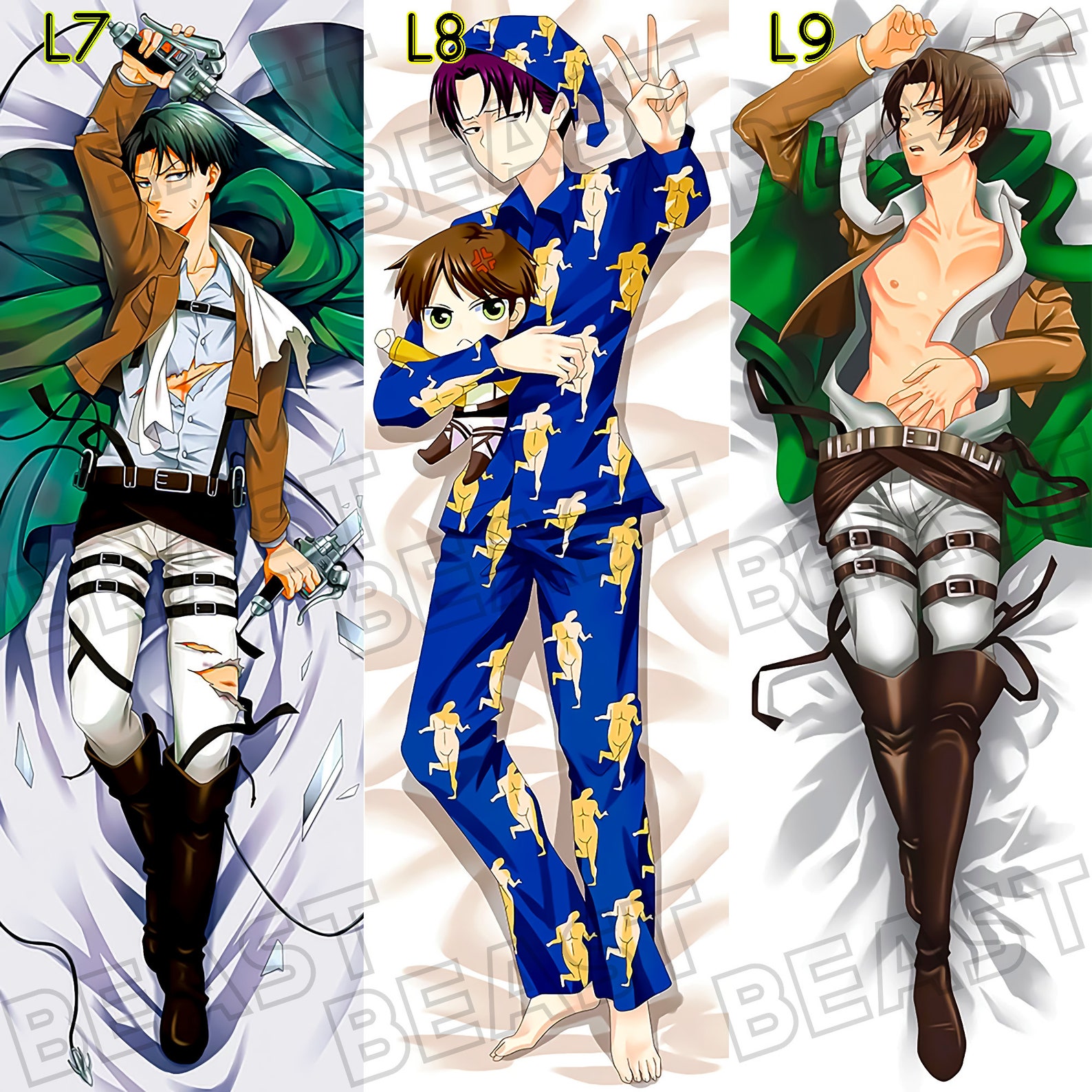 Levi Ackerman Mix N Match Anime body pillow Body pillow Etsy