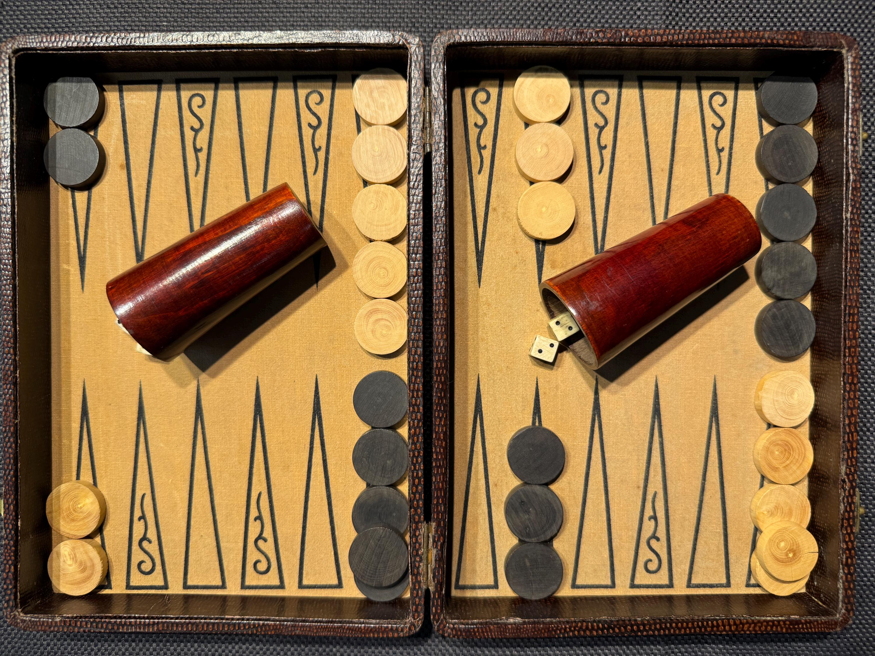 Travel Backgammon Antique - Etsy Travel Backgammon Antique - Etsy