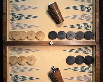 Very elegant antique backgammon game made for 'Au Paradis des Enfants' in Paris