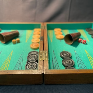 Pretty 1950s backgammon board from Belgium