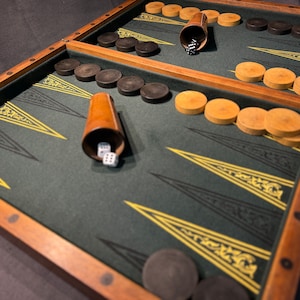 Sophisticated antique French backgammon board, circa 1910