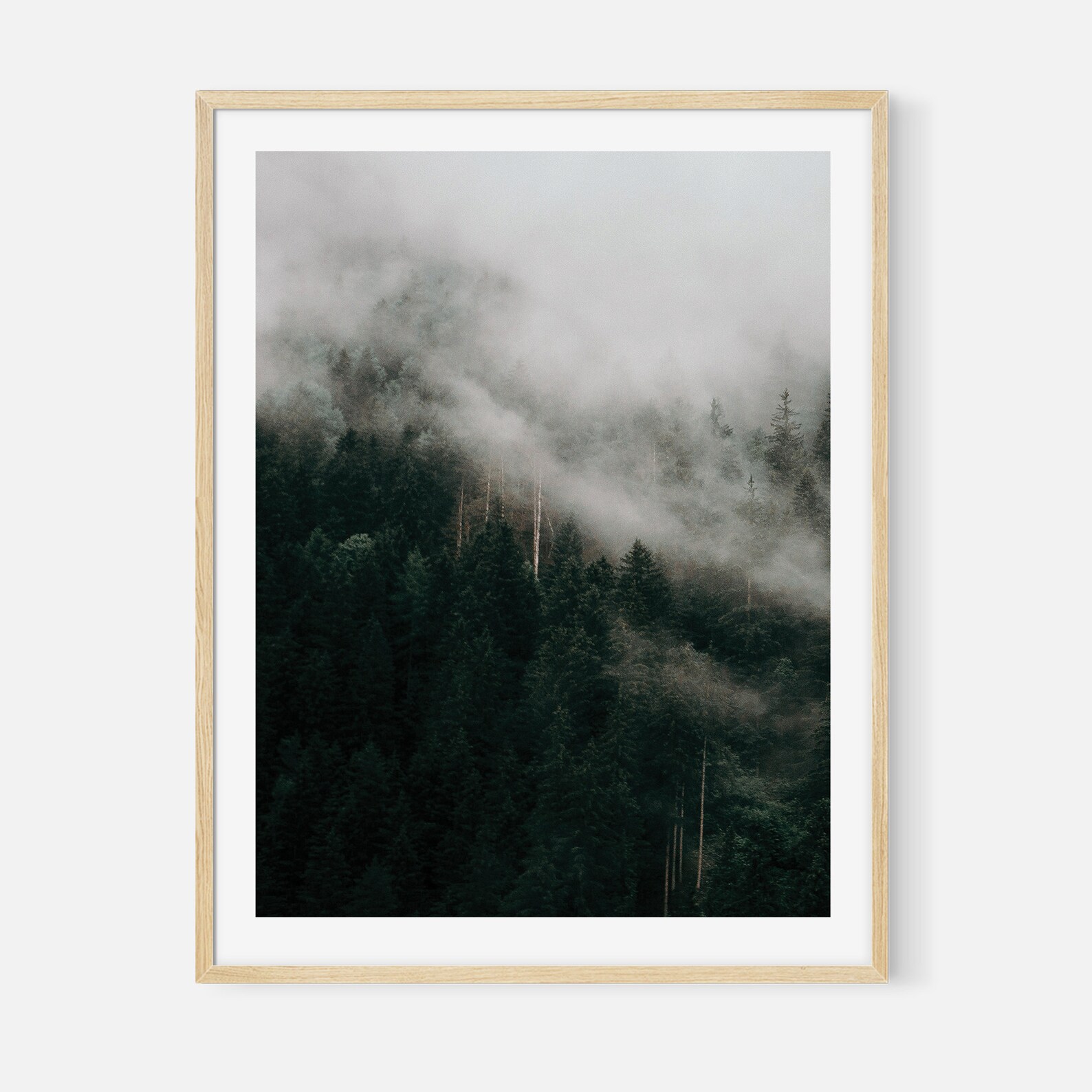 Foggy forest trees print set of 2 Foggy forest wall art Etsy