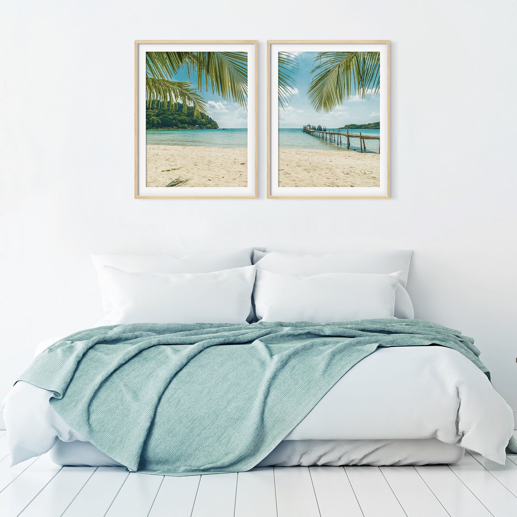 Beach print set of 2 Sea Beach wall art printable set of 2 | Etsy