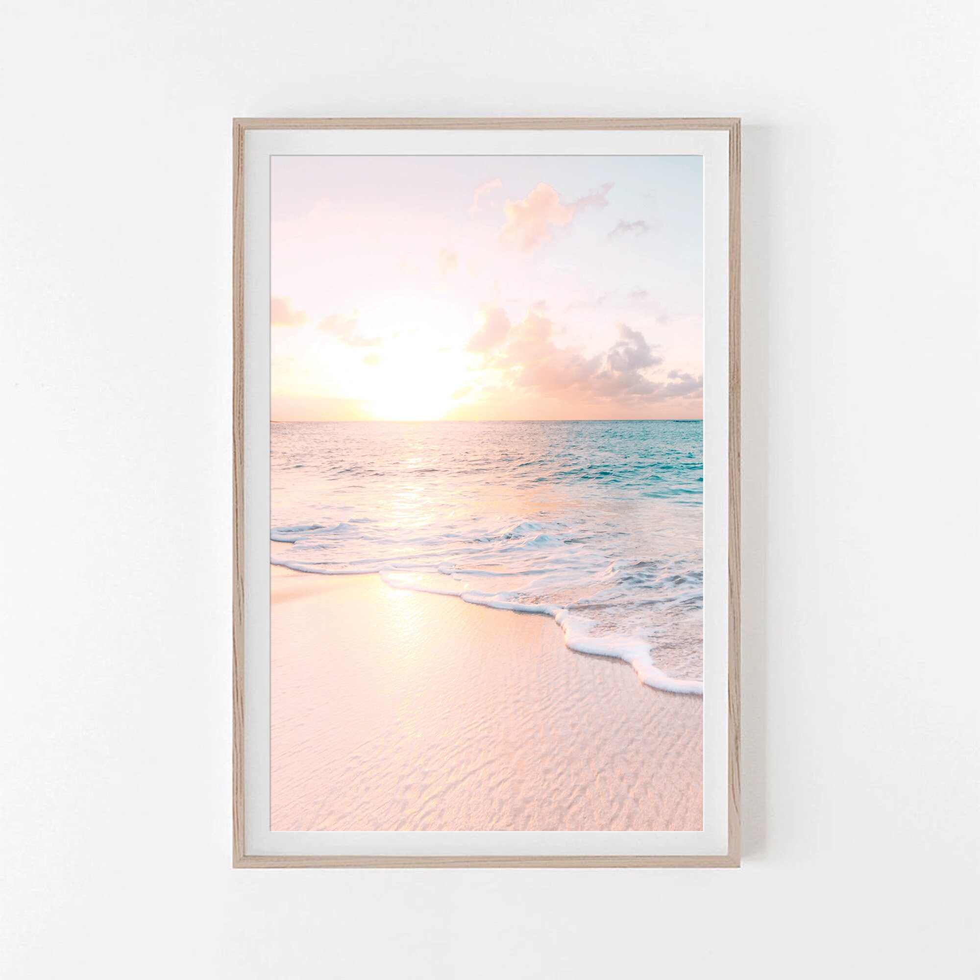 Beach print set of 2 Wall art print Sunset beach print  Etsy