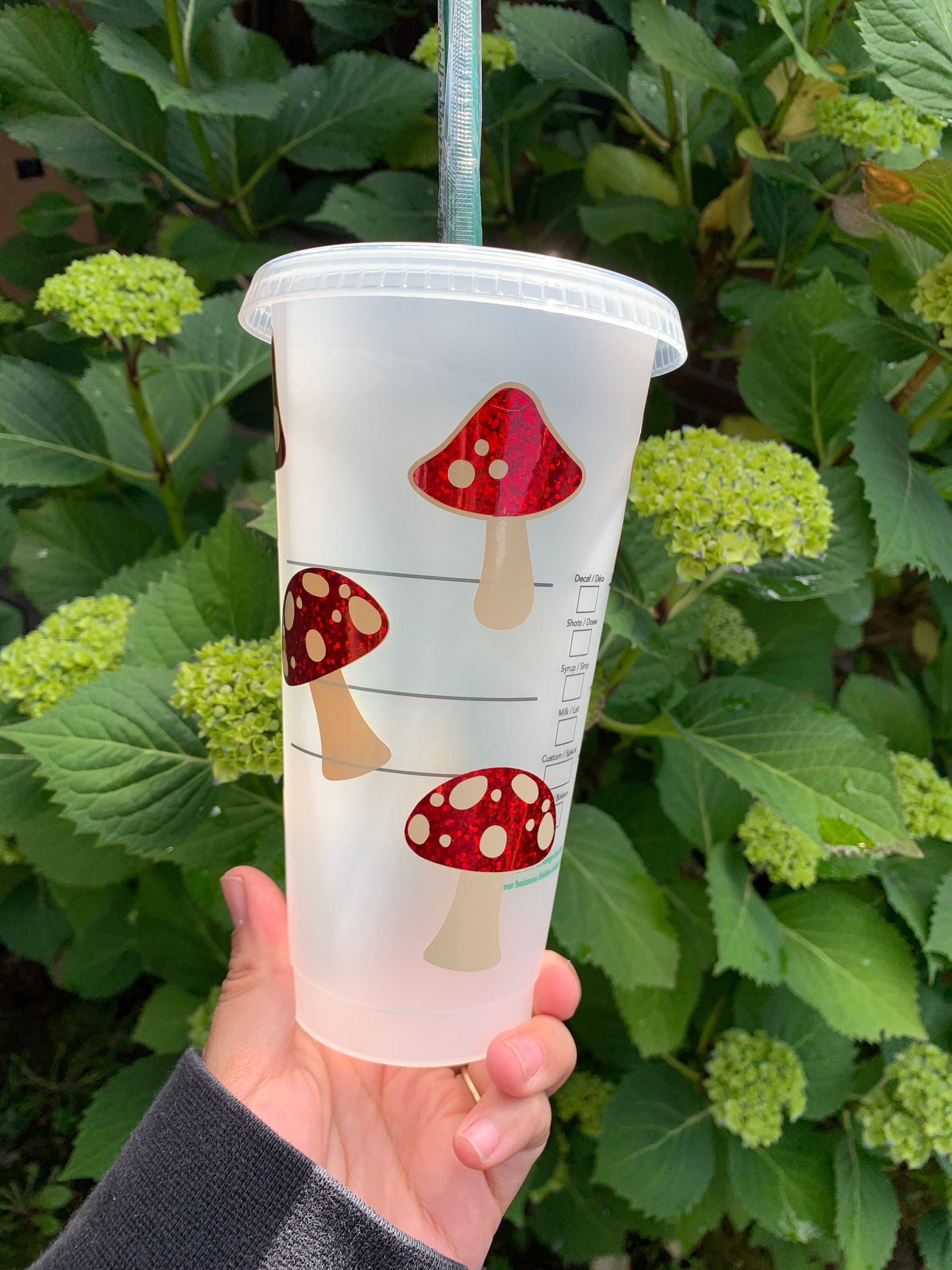 Mushroom Starbucks cold cup magic mushroom cup Etsy