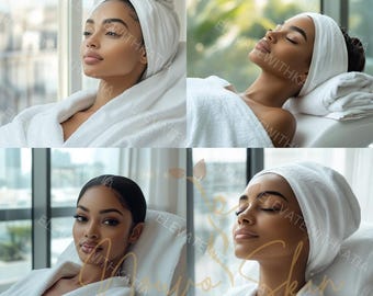 Spa Stock Photos, Spa Images, Spa Business, Spa Branding Photography, Black Woman Images, Stock Images, Black Model Photography