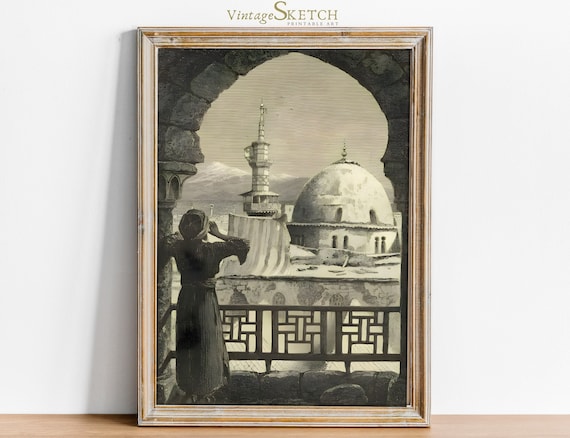 Printable Vintage Call to The Prayer Azaan Wall Art, Prayer Call, Islamic Gift, Muslim Wall Art,Islamic Poster-Islamic Home Decor-Mosque Art