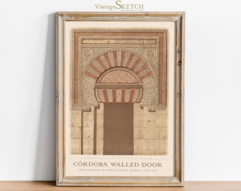 Printable Vintage Mosque Wall Art, Islamic Architecture, Islamic gifts for Women, Muslim Wall Art, Abstract Islamic Art Decor, Mosque Door