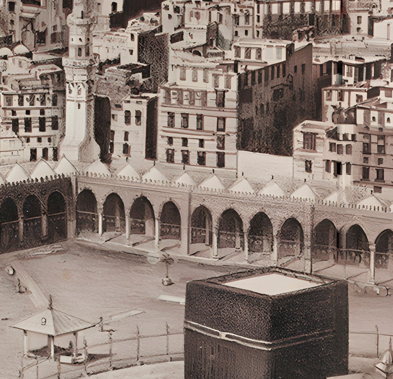 Utskrivbar vintage Kabbah i Mecka väggkonst, islamisk bröllopsgåva, islamisk konstmålning, muslimsk väggkonst, abstrakt islamisk konst - digital nedladdning bild 4