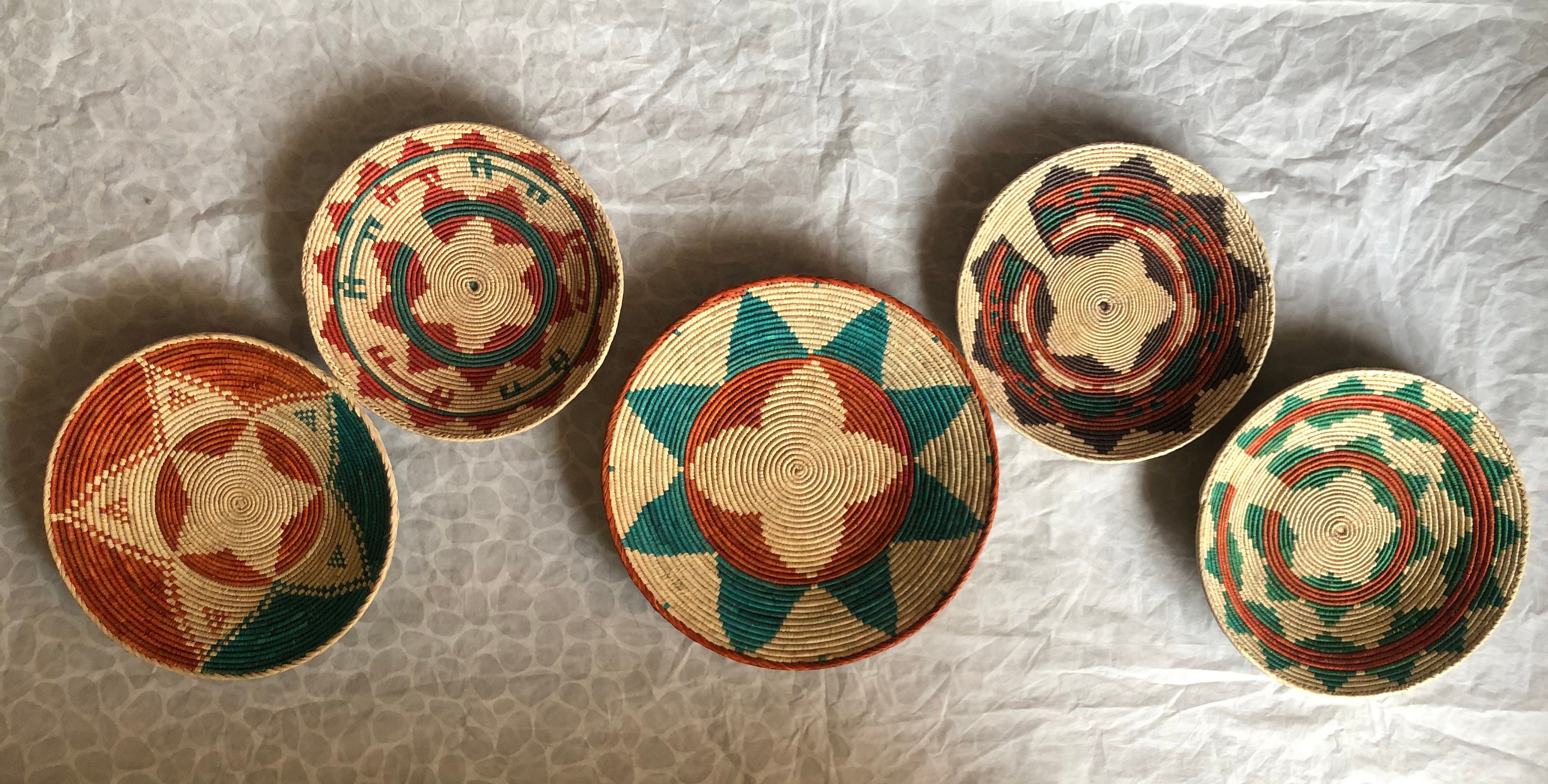 Set de 5 cestas de pared hechas a mano / cestas de pared / | Etsy