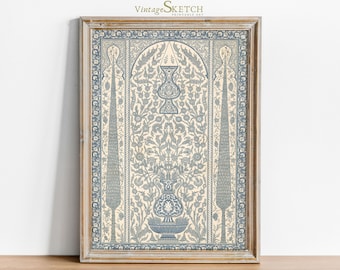Druckbare Vintage Moschee Wandkunst, Islamische Wandkunst, Muslimische Wohnkultur-Muslimische Hochzeitsgeschenk-Moschee Architektur-Islamische Dekoration & Ornament
