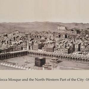 Utskrivbar vintage Kabbah i Mecka väggkonst, islamisk bröllopsgåva, islamisk konstmålning, muslimsk väggkonst, abstrakt islamisk konst - digital nedladdning bild 5