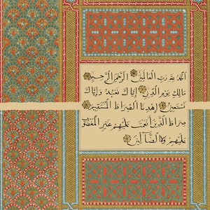 Set of 2 Arabic Wall Art Calligraphy, Modern Islamic Art, Muslim Art, Home Gift Idea, Arabic Calligraphy Islamic Art Fatiha Instant Download image 7