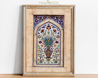 Printable Mosaic Mosque Wall Art, Islamic Wall Art, Muslim Home Decor, Muslim Wedding Gift, Mosque Architecture, Islamic Art, Wazir Khan Art