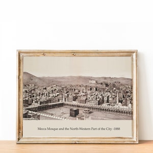 Utskrivbar vintage Kabbah i Mecka väggkonst, islamisk bröllopsgåva, islamisk konstmålning, muslimsk väggkonst, abstrakt islamisk konst - digital nedladdning bild 2