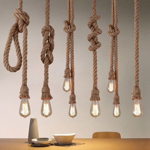 Rope Light Rope Chandelier Hanging Light Rope Lamp Rope Etsy