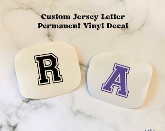 Sports letter Decal, basketball letter decal, baseball letter decal, custom letter decal, jersey letter car decal, football letter decal,mom