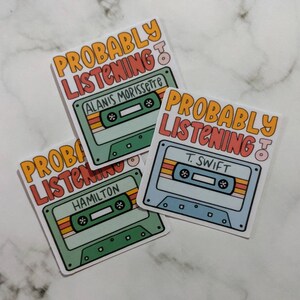 Pegatina personalizada para casete, pegatina personalizada para casete, pegatina musical personalizada, regalo para amantes de la música, pegatina personalizada para banda, pegatina personalizada para canción. imagen 7