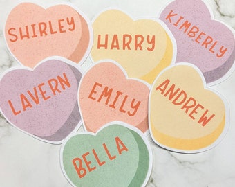 Custom Candy Heart sticker, custom sweet heart sticker, personalized sticker, Valentine's Day sticker, custom name sticker, conversation