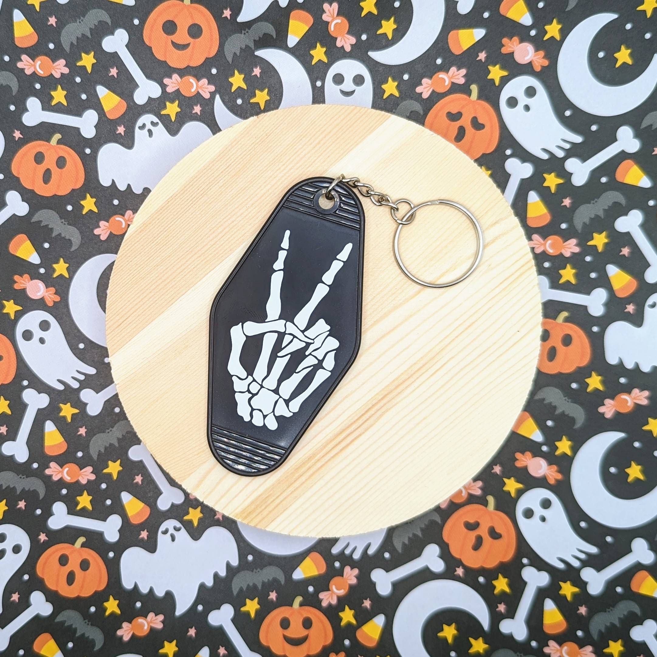 Skeleton Hand Key Chain Skeleton Hand Keychain, Peace Skeleton, Skeleton Motel Keychain, Cute ...