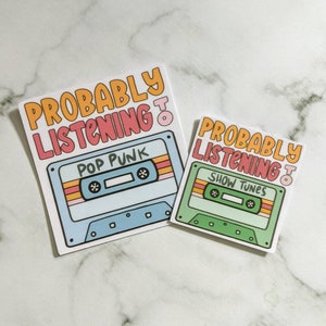 Pegatina personalizada para casete, pegatina personalizada para casete, pegatina musical personalizada, regalo para amantes de la música, pegatina personalizada para banda, pegatina personalizada para canción. imagen 6