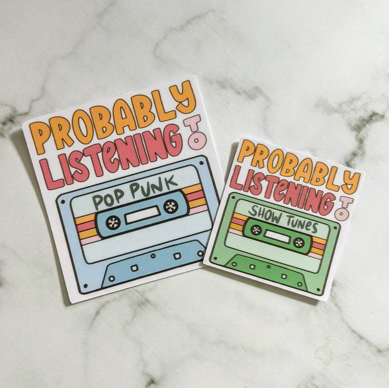 Pegatina personalizada para casete, pegatina personalizada para casete, pegatina musical personalizada, regalo para amantes de la música, pegatina personalizada para banda, pegatina personalizada para canción. imagen 6