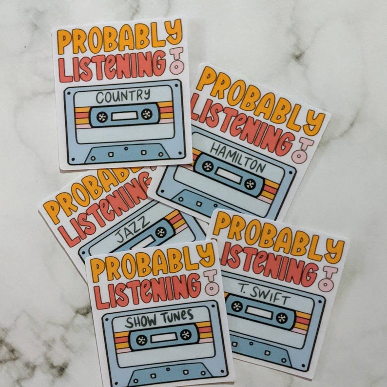 Pegatina personalizada para casete, pegatina personalizada para casete, pegatina musical personalizada, regalo para amantes de la música, pegatina personalizada para banda, pegatina personalizada para canción. imagen 5