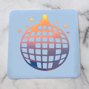 Holographic Disco Ball Vinyl Car Decal, Disco Ball Car Decal, mirrorball decal, groovy decal