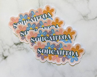 Math sticker, trig sticker, algebra sticker, sohcahtoa sticker, math teacher sticker, teacher gift, waterproof, Stanley sticker