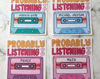 Custom cassette sticker, personalized cassette sticker, custom music sticker, gift for music lover, custom band sticker, custom song sticker