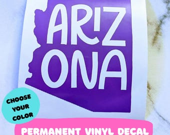 Arizona decal, AZ car, car decal, AZ decal, Phoenix, Tucson, Flagstaff, Grand Canyon, Tumbler, Sedona, Yuma, Bisbee, Havasu, Prescott