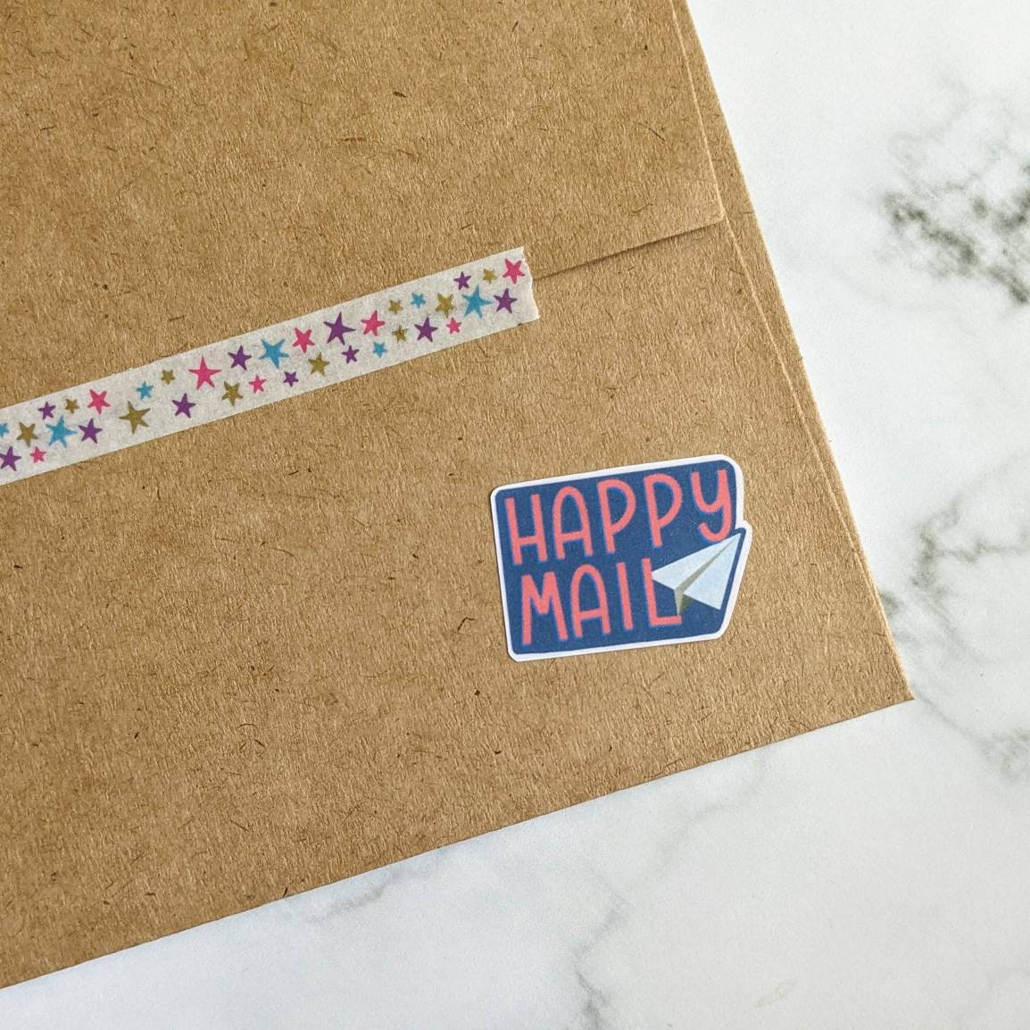 Happy Mail stickers small business shipping supplies Etsy