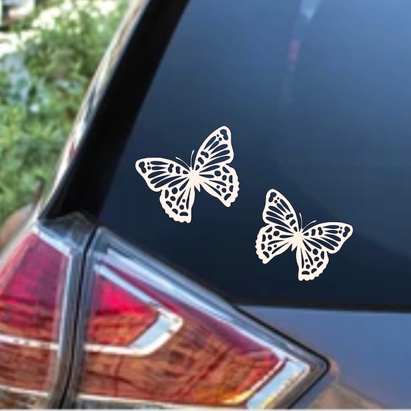 Butterfly decal, holographic butterfly car decal, butterfly Vinyl decal, permanent vinyl decal, mom car accessories, positive car decal