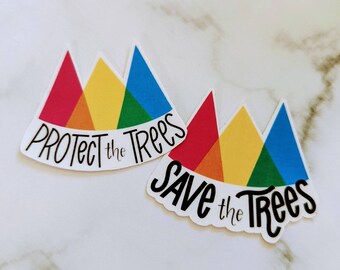 Save the Trees Aufkleber, Earth Day Aufkleber, Rette den Planeten, Naturschutz, schütze die Bäume, rette die Bienen, reinige die Meere