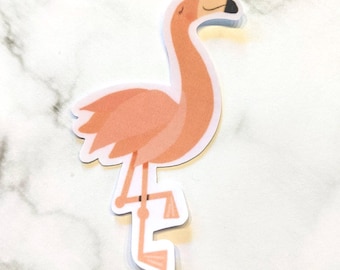Flamingo Sticker, flamingo die cut sticker, pink bird sticker, water resistant, hydroflask, laptop, bird lover, water bottle, bird sticker