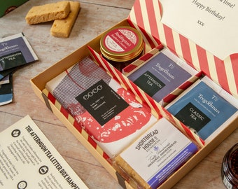 Afternoon Tea Letterbox Hamper - makes the perfect afternoon tea gift with British grown tea - beautifully hand wrapped in parcel paper