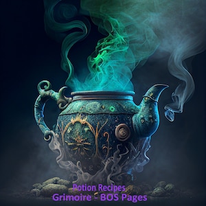 Potion Recipes - Grimoire, BOS Pages - PDF Digital Download