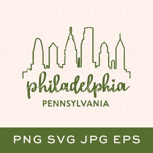 Philadelphia, PA Skyline SVG file | Digital Download | Philadelphia PNG | Vinyl Decal | Vector Clip Art Graphic | Cricut Cut File