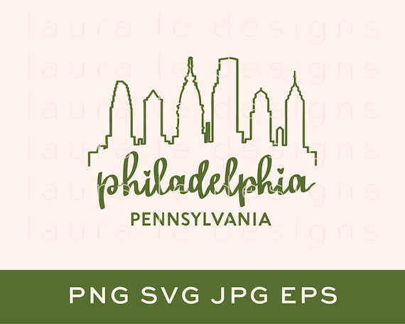 Philadelphia, PA Skyline SVG file | Digital Download | Philadelphia PNG | Vinyl Decal | Vector Clip Art Graphic | Cricut Cut File