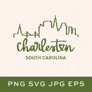 Charleston, SC Skyline SVG file | Digital Download | Charleston PNG | Vinyl Decal | Vector Clip Art Graphic