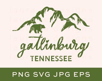 Gatlinburg, TN Mountain Range SVG file | Digital Download | Gatlinburg PNG | Vinyl Decal | Vector Clip Art Graphic | Cricut Cut File