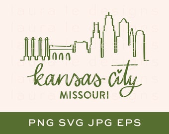 Kansas City, MO Skyline SVG file | Digital Download | Kansas City Chiefs PNG | Vinyl Decal | Vector Clip Art Graphic | Cricut Cut File