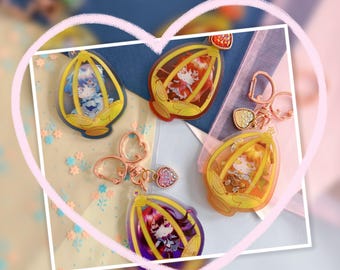 Madoka Magica Soul Gem Double-Sided Acrylic Charms and Sticker Sheet