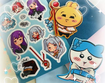 Frieren Chiikawa Himmel Fern Stark Stickers and Sticker Sheet
